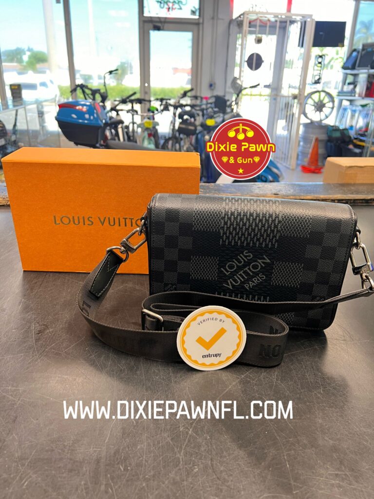 Louis Vuitton designer bag with Entrupy authentication at Dixie Pawn Shop in Hollywood, FL